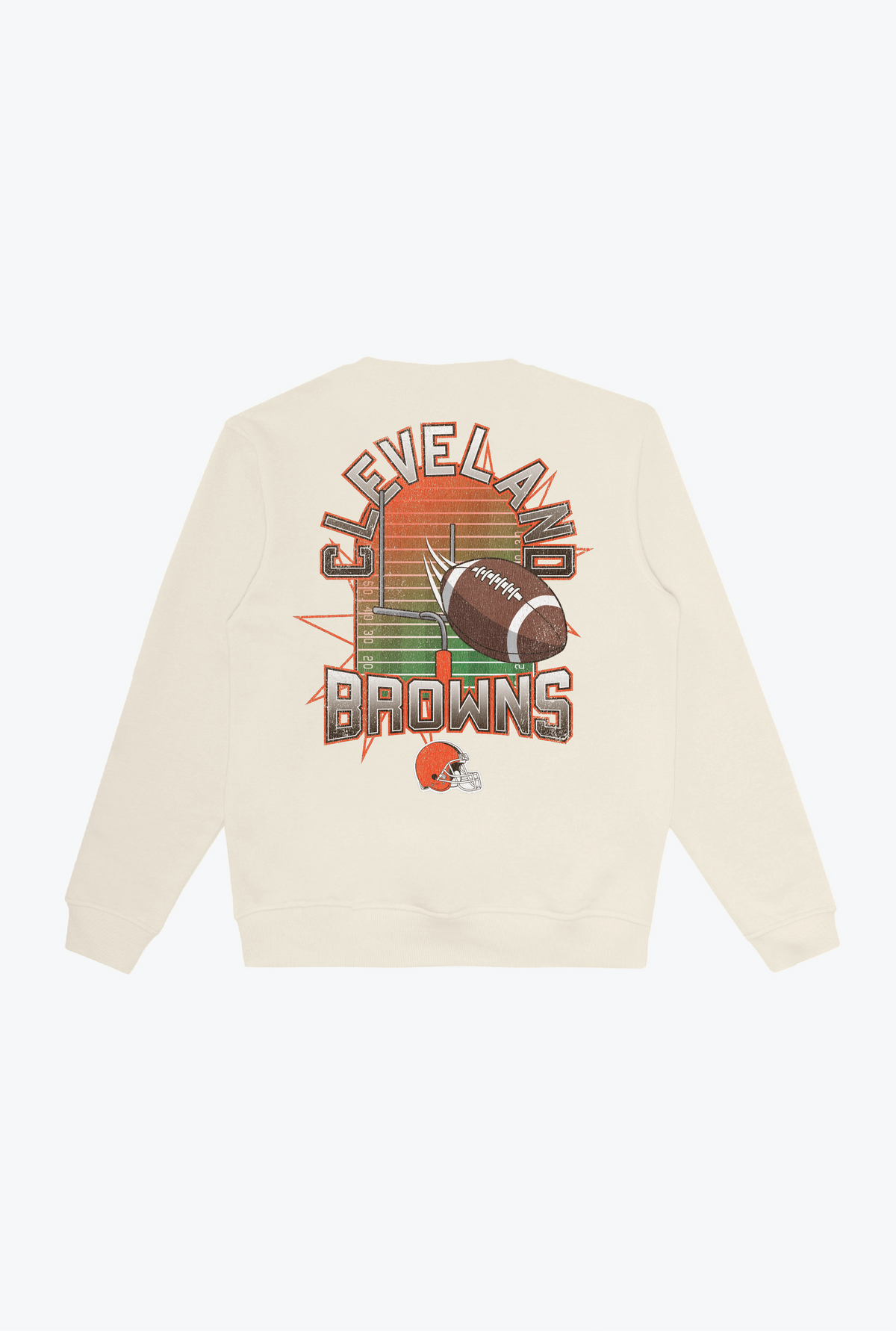 Cleveland Browns Vintage Clubhouse Score Crewneck - Ivory