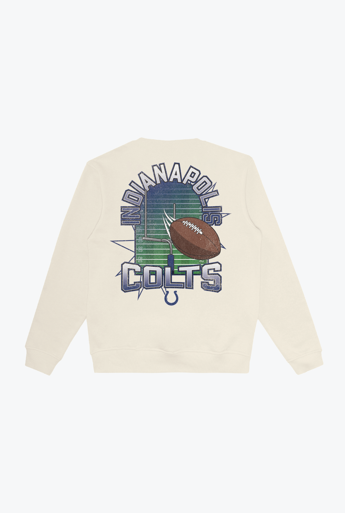 Indianapolis Colts Vintage Clubhouse Score Crewneck - Ivory