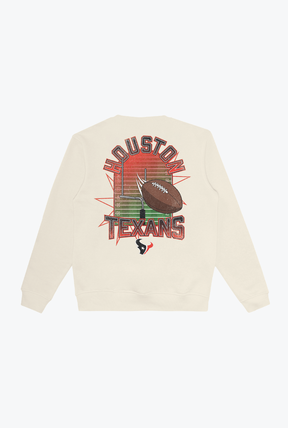 Houston Texans Vintage Clubhouse Score Crewneck - Ivory