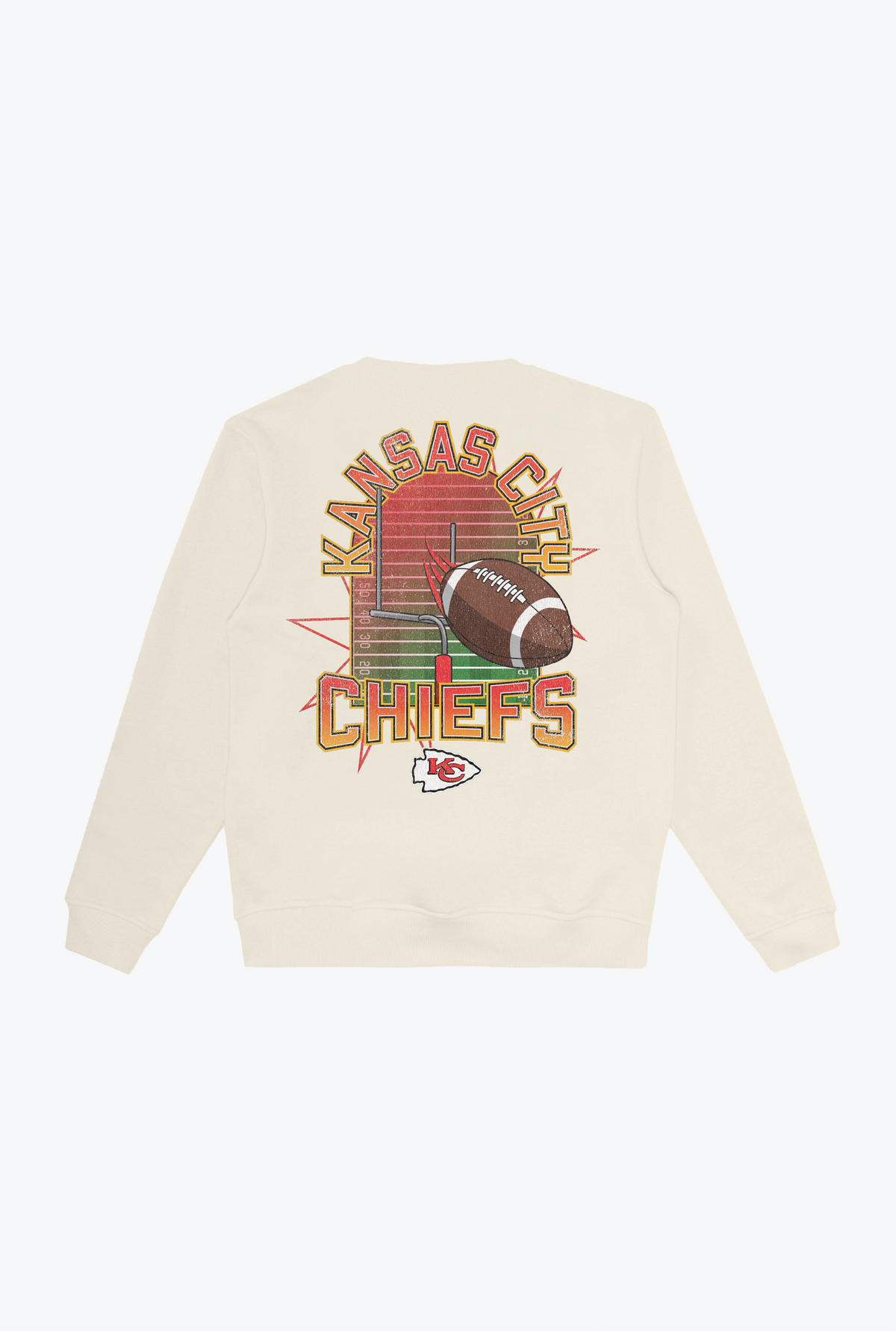 Kansas City Chiefs Vintage Clubhouse Score Crewneck - Ivory