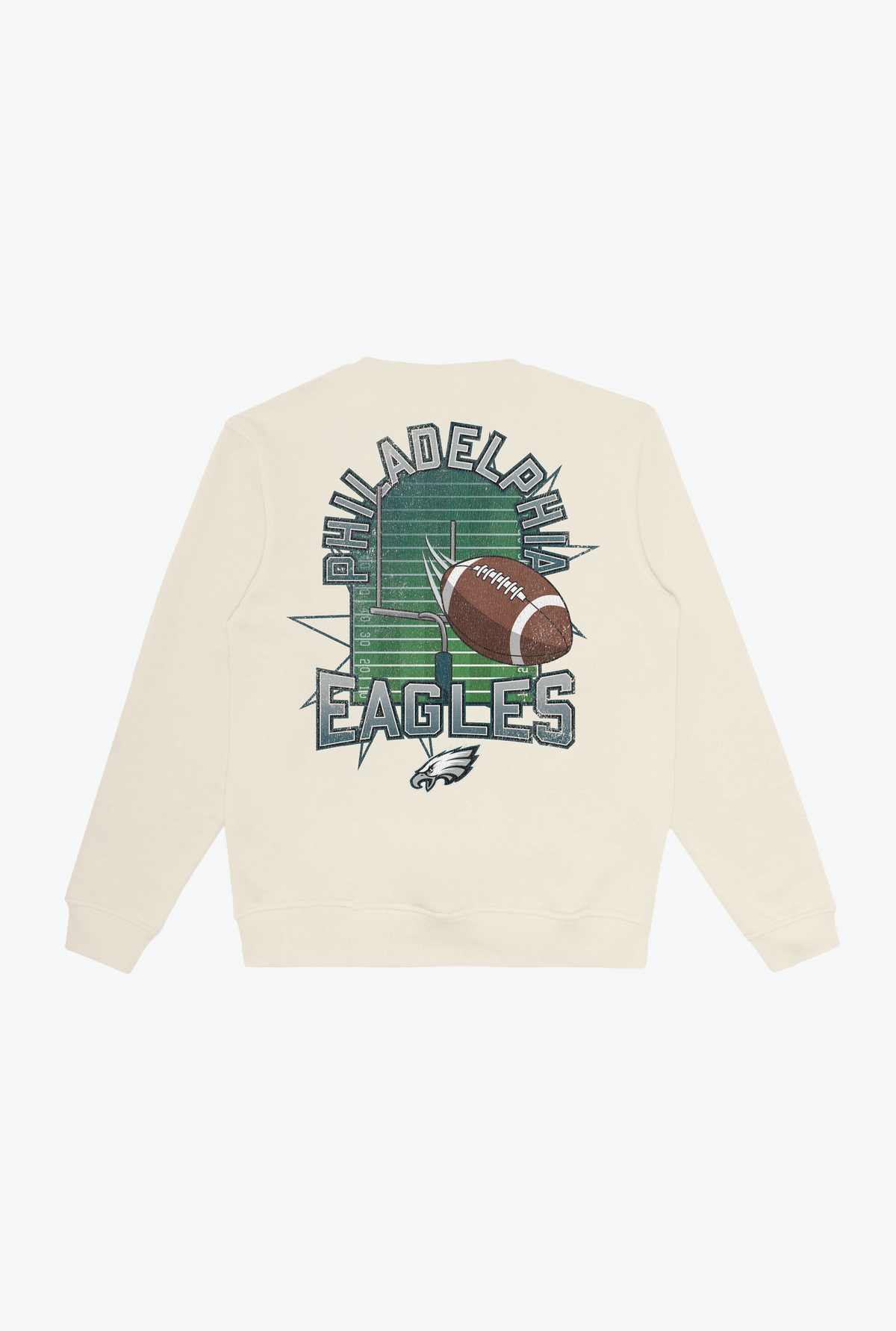 Philadelphia Eagles Vintage Clubhouse Score Crewneck - Ivory