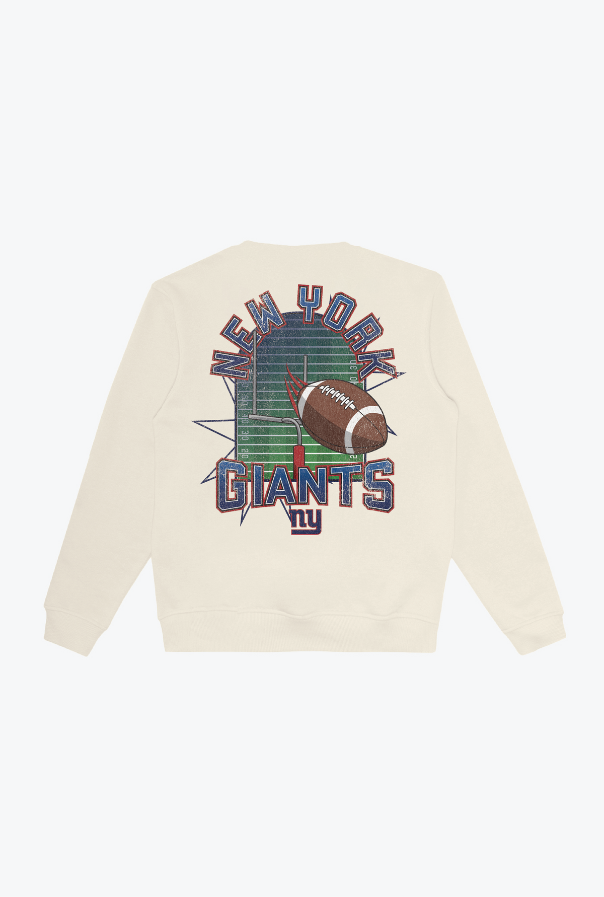 New York Giants Vintage Clubhouse Score Crewneck - Ivory
