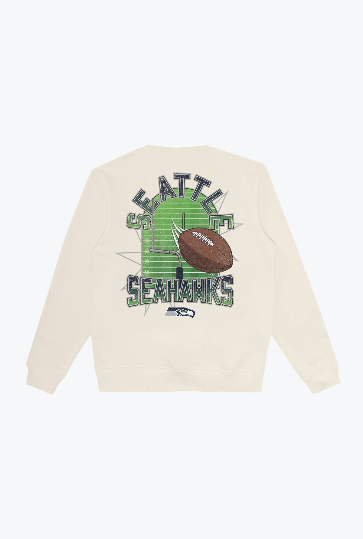 Seattle Seahawks Vintage Clubhouse Score Crewneck - Ivory