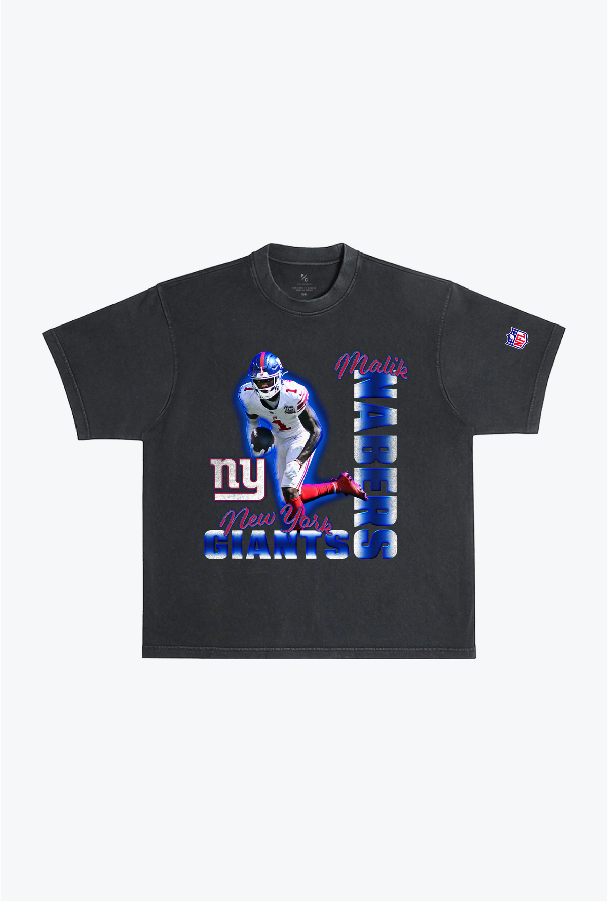 Malik Nabers Garment Dyed Heavyweight T-Shirt - Black