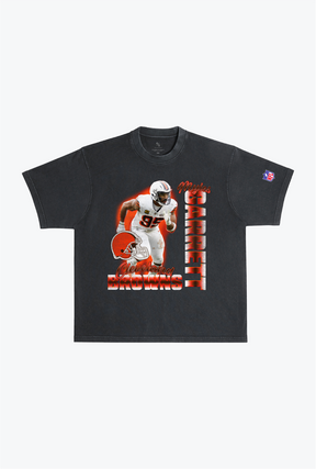 Myles Garrett Schweres T-Shirt im Garment-Dyed-Stil - Schwarz