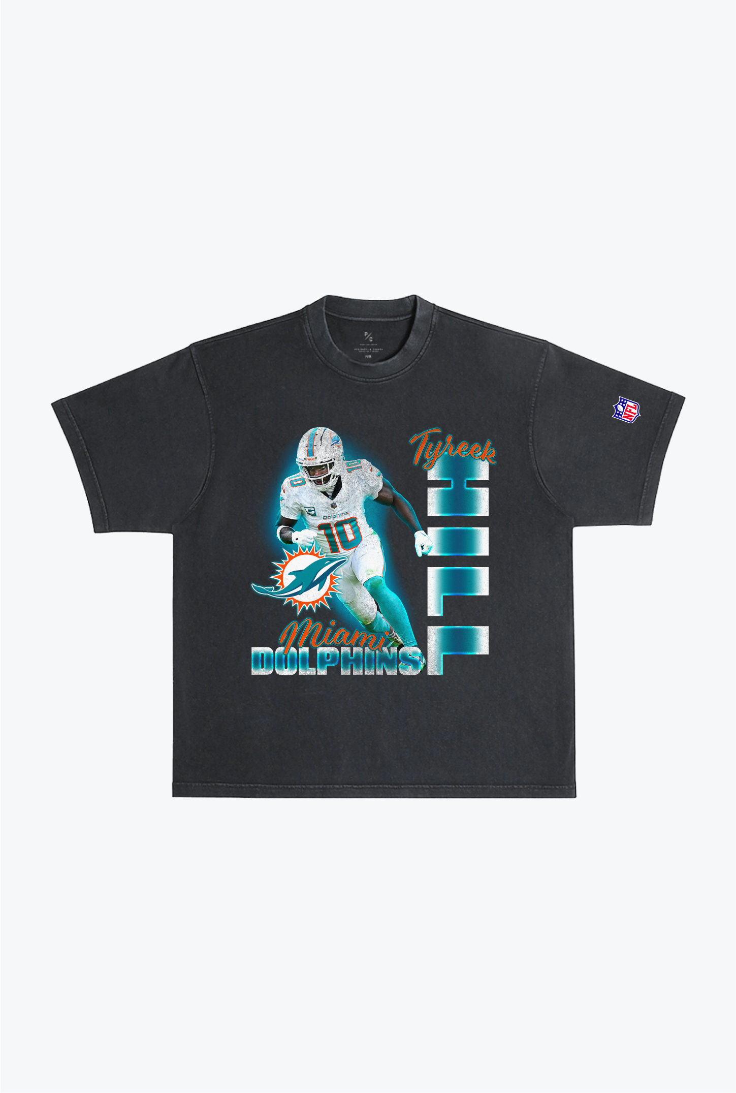 T-shirt épais teint en pièce Tyreek Hill - Noir