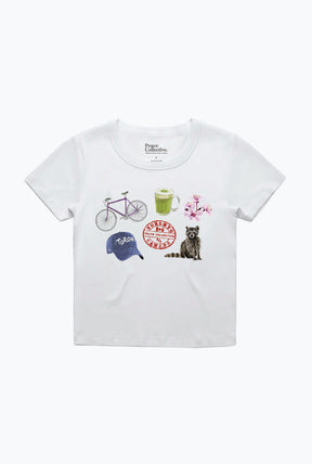Toronto Destination Icons Baby Tee - White