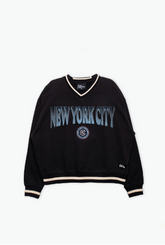 New York City FC V-Neck Heavyweight Crewneck - Black