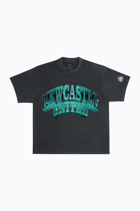 Newcastle United Graffiti Heavyweight Garment Dyed T-Shirt - Black