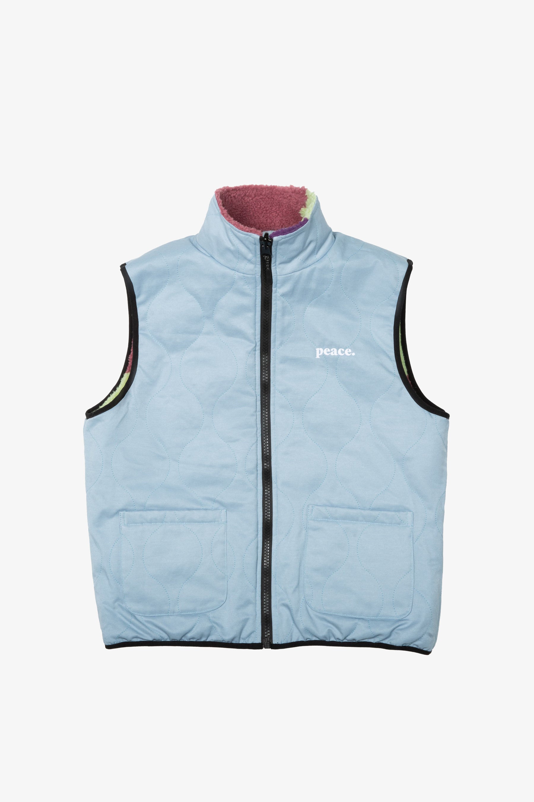 Peace Basics Reversible Quilted Vest - Aurora