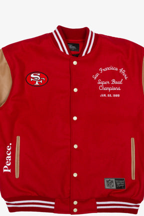 Super Bowl 1989 San Francisco 49ers vs. Cincinnati Bengals Varsity Jacket - Red