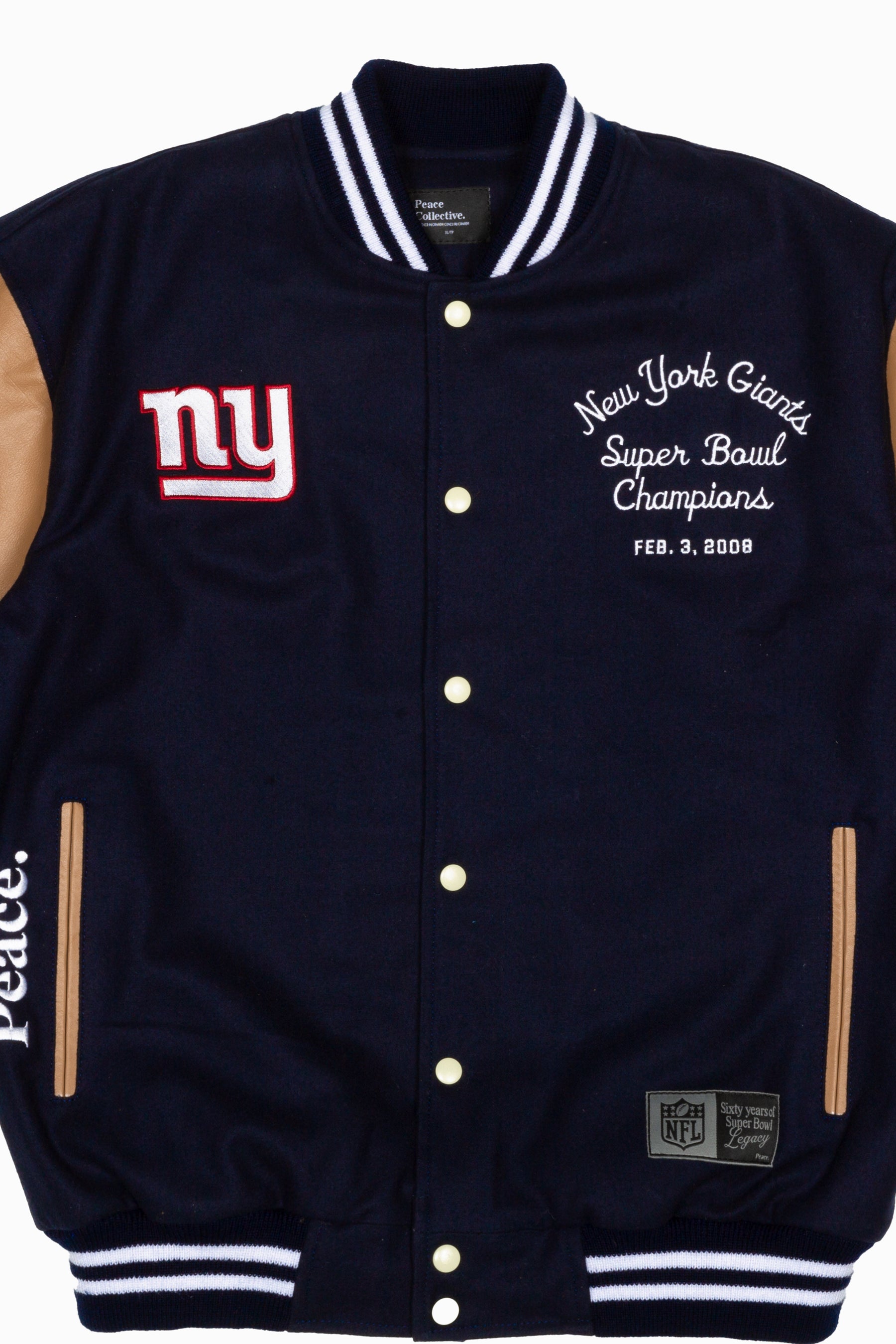 Super Bowl 2008 New York Giants vs. New England Patriots Varsity Jacket - Royal