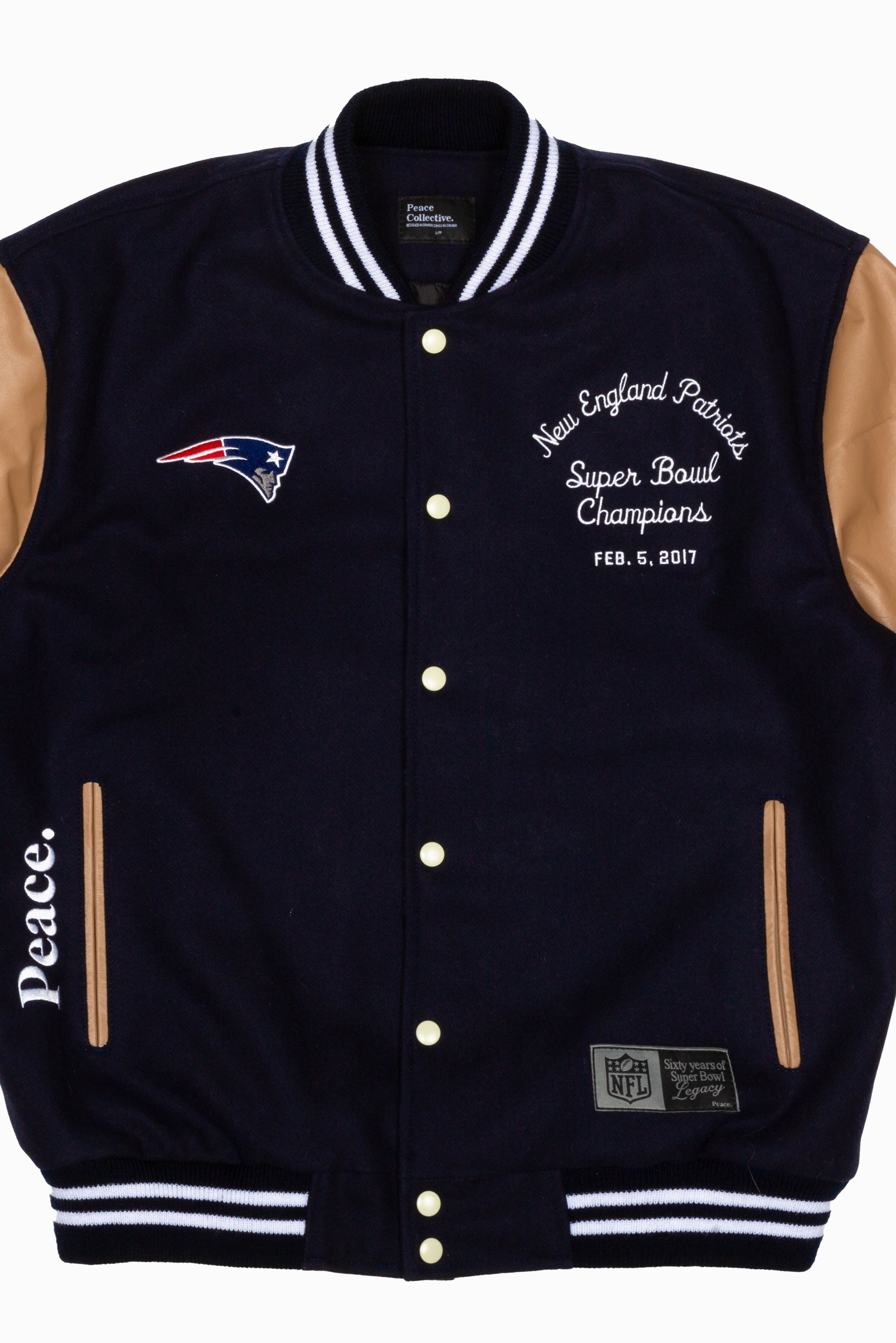 Super Bowl 2017 New England Patriots vs. Atlanta Falcons Varsity Jacket - Navy