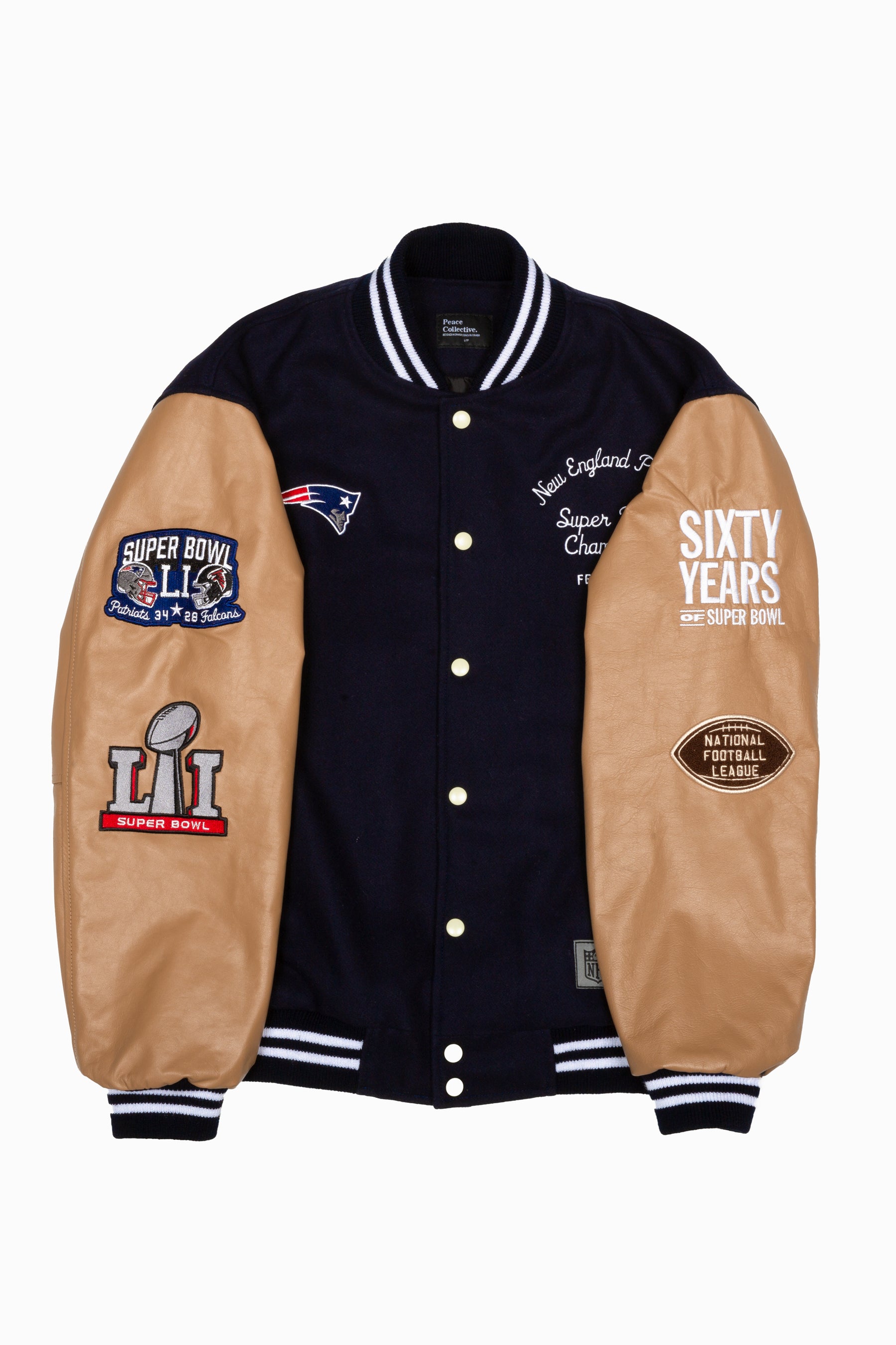 Super Bowl 2017 New England Patriots vs. Atlanta Falcons Varsity Jacket - Navy