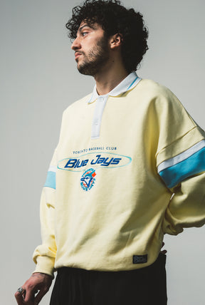 Toronto Blue Jays Oversized Rugby - Ivory / Baby Blue