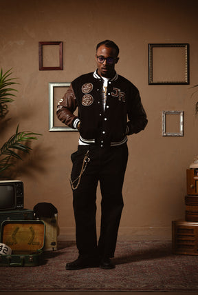 P/C x Jackie Robinson Letterman Jacket - Black