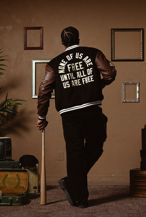 P/C x Jackie Robinson Letterman Jacket - Black
