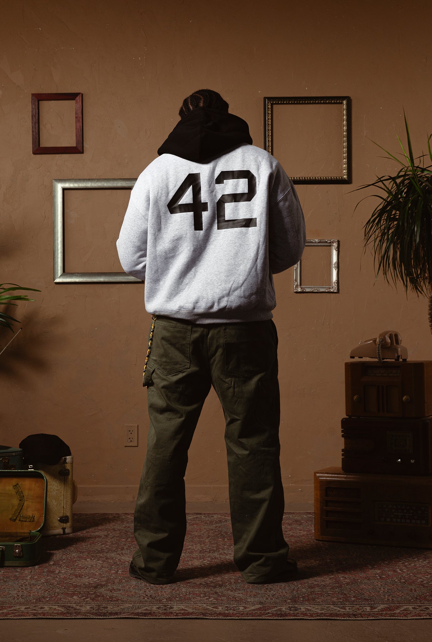 P/C x Jackie Robinson Colour Block Heavyweight Hoodie - Ash