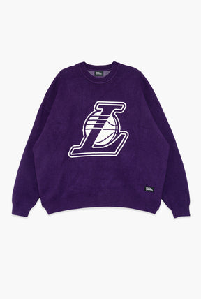 Los Angeles Lakers Oversized Knit Sweater - Purple