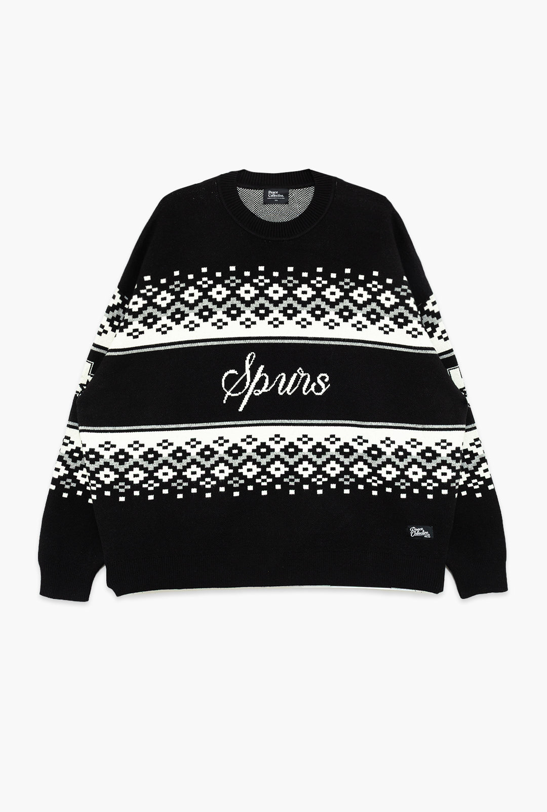 San Antonio Spurs Vintage Clubhouse Fairisle Knit Sweater - Black
