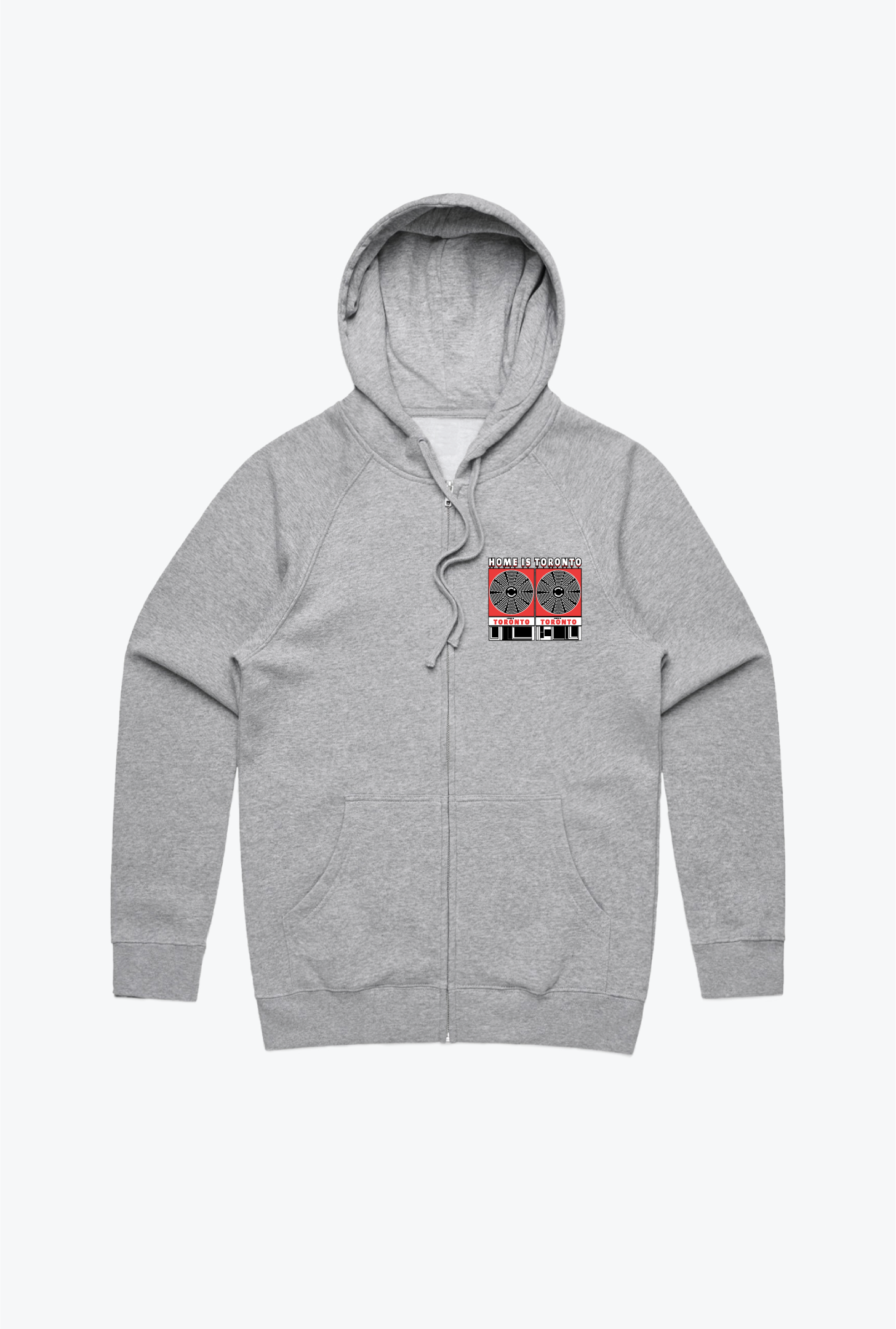 Home is Toronto Record Man Zip Hoodie - Grey