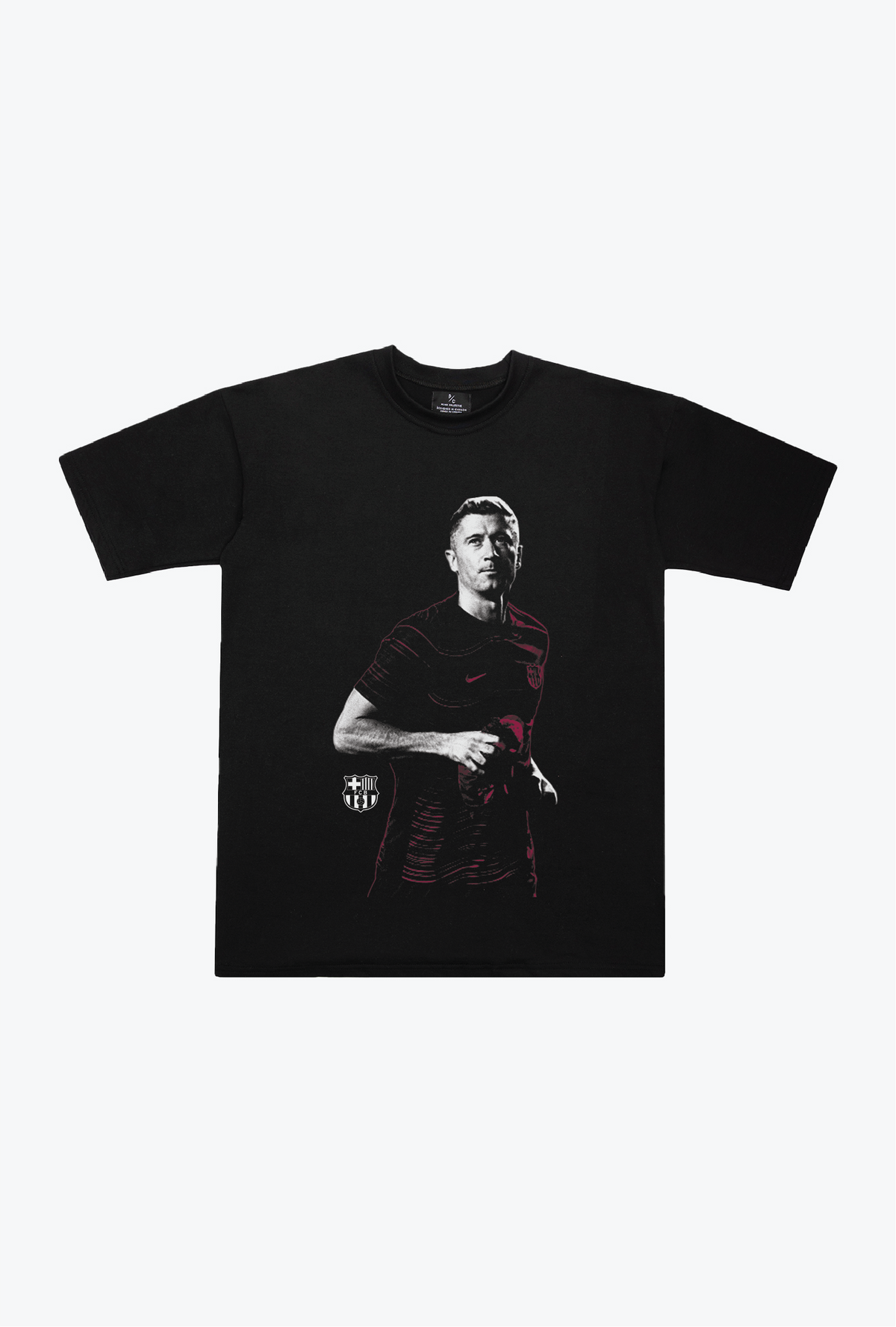 FC Barcelona: Robert Lewandowski Icon Heavyweight T-Shirt - Black