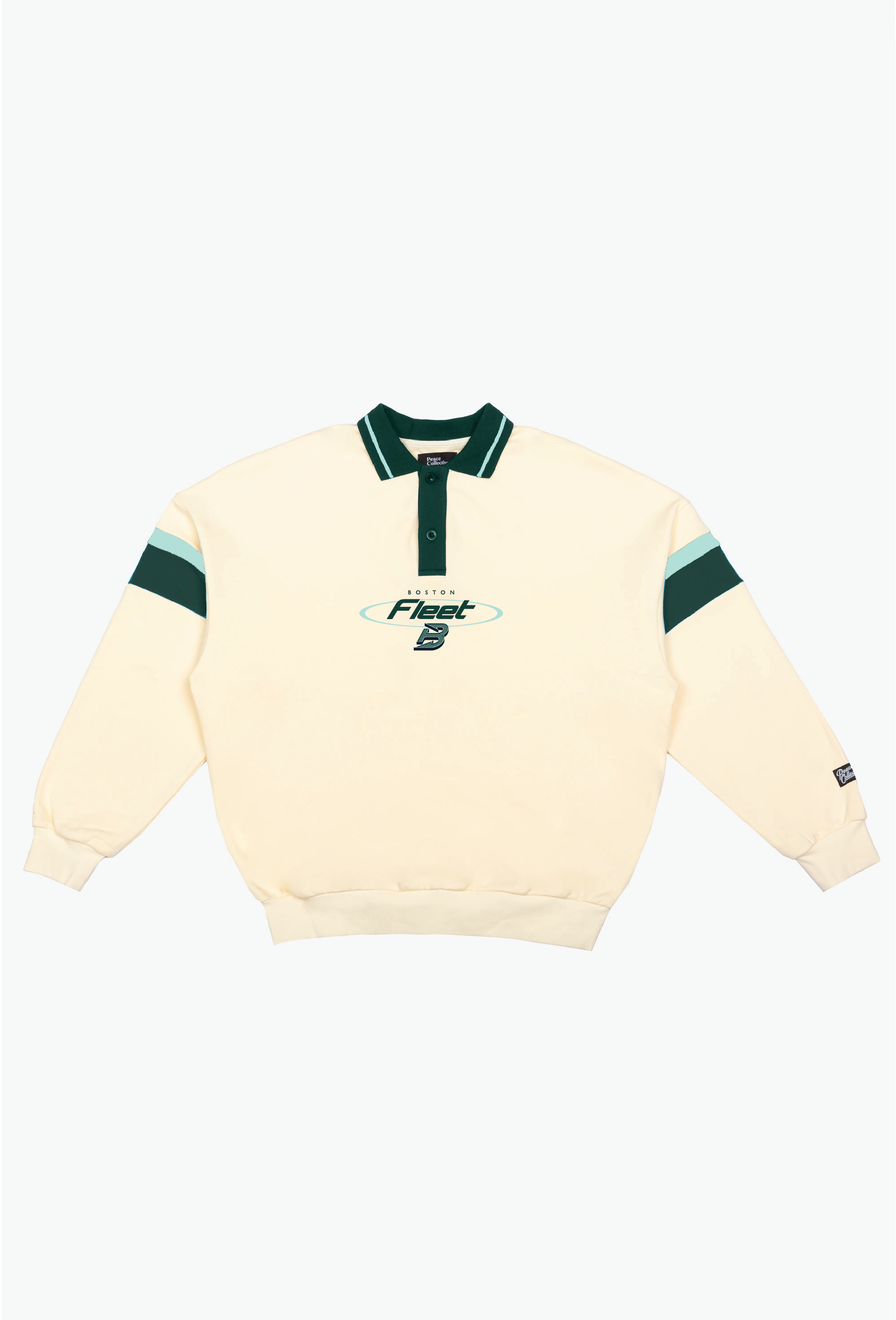 Boston Fleet Oversized Rugby - Green / Ivory