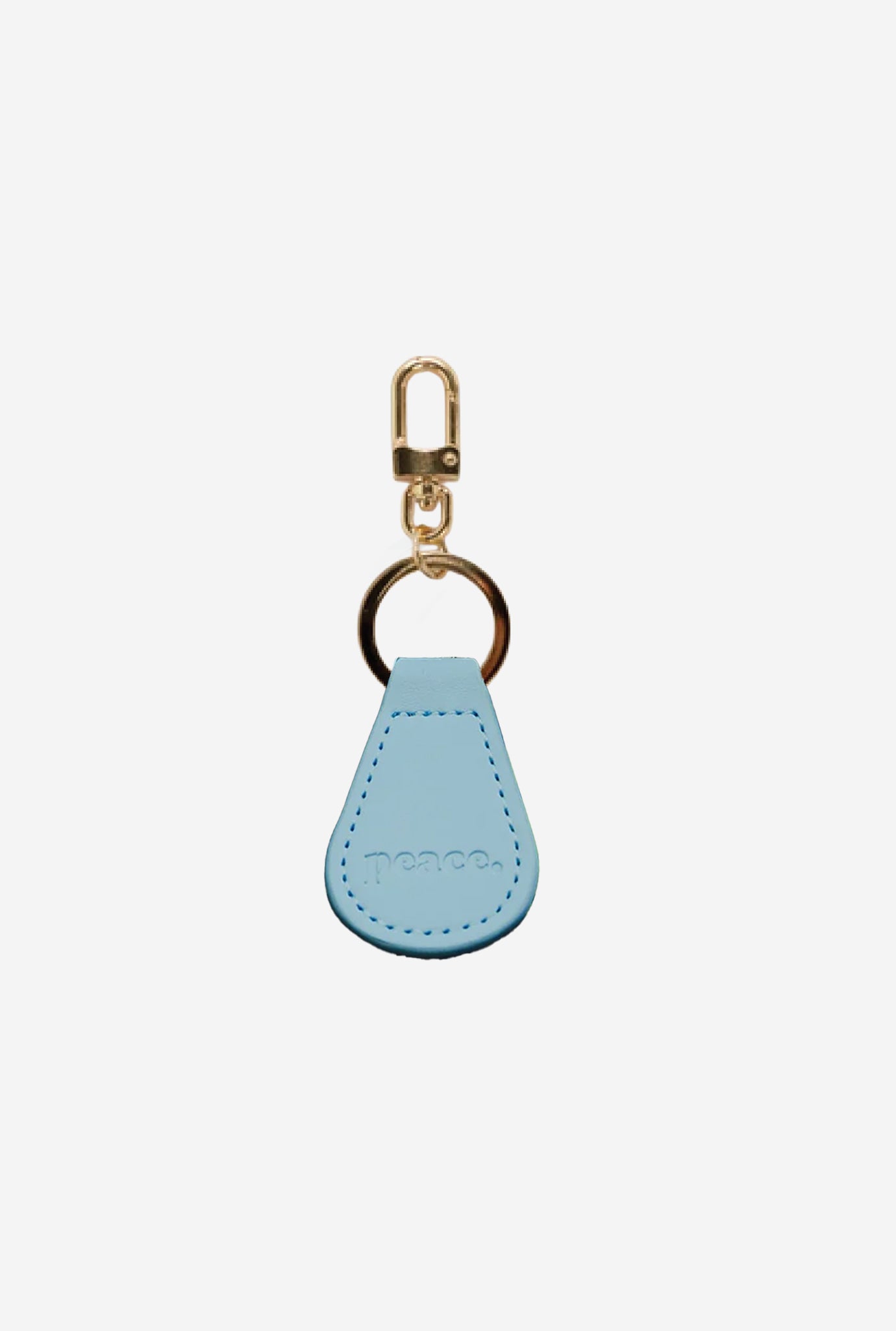 Peace Basics Faux Leather Fob Keychain - Winter Sky