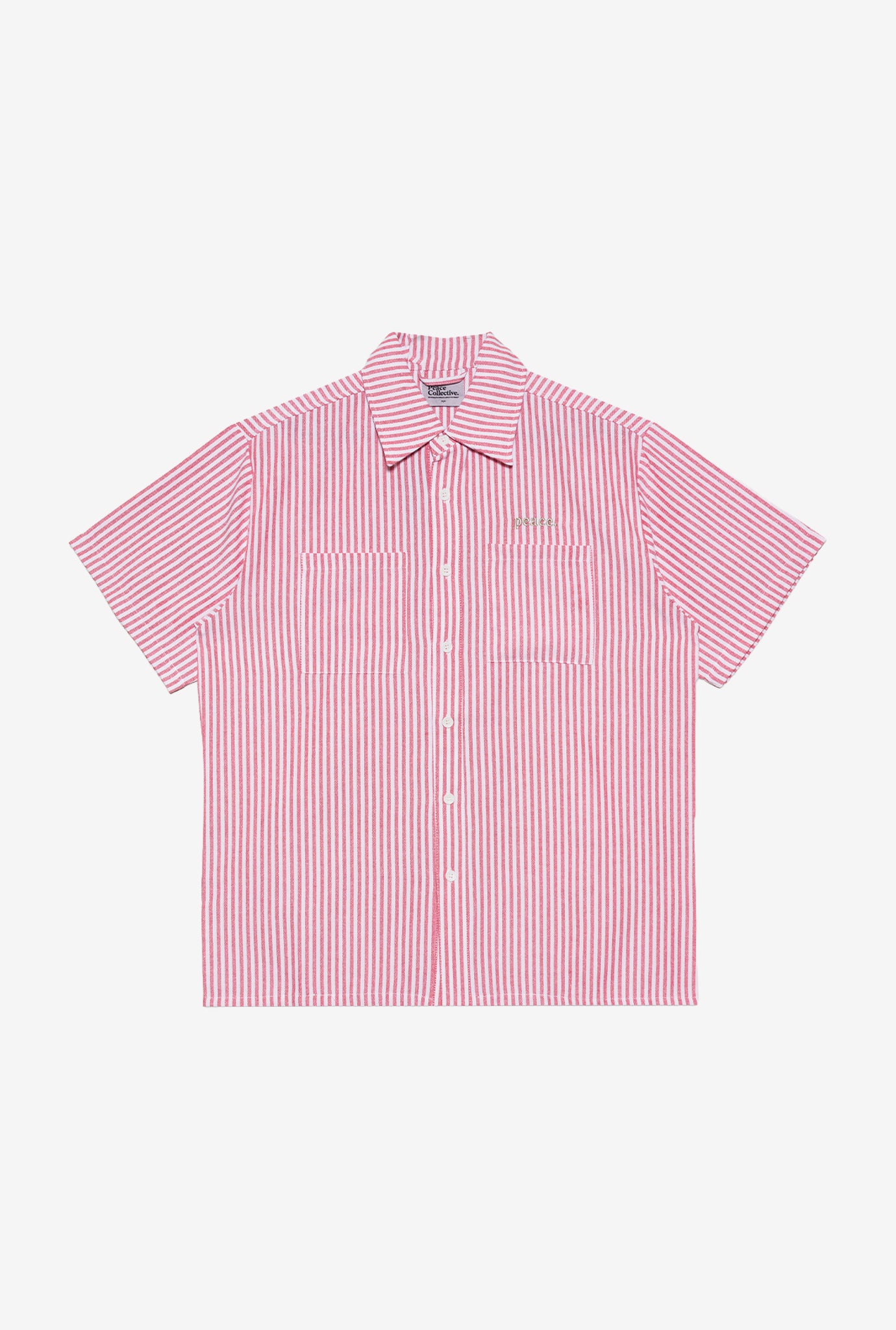 Peace Basics Short Sleeve Poplin Shirt - Red