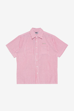 Peace Basics Short Sleeve Poplin Shirt - Red