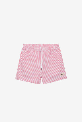 Peace Basics Poplin Striped Shorts - Red