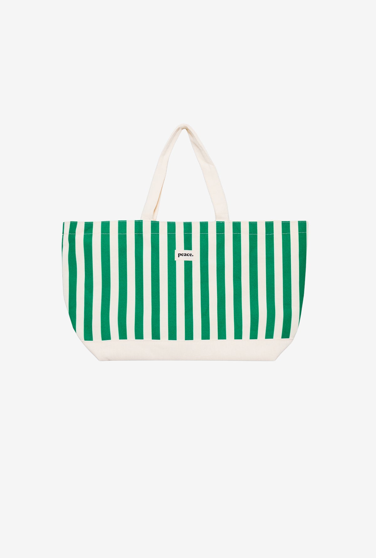 Peace Basics Striped Tote Bag - Green