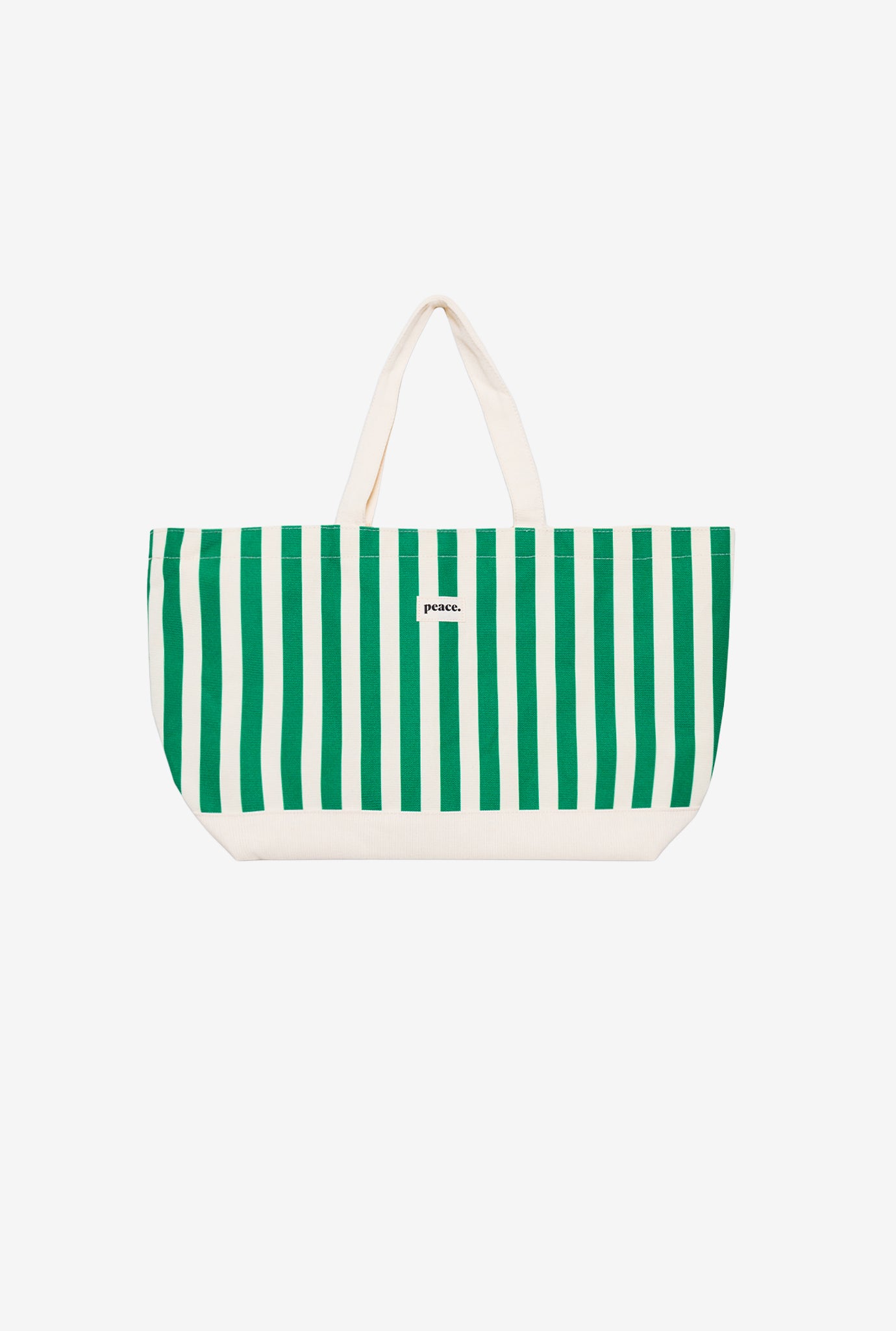 Peace Basics Striped Tote Bag - Green