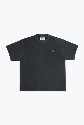 Peace Heavyweight Garment Dyed T-Shirt - Black