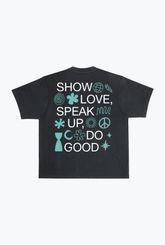 Show Love Heavyweight Garment Dyed T-Shirt - Black