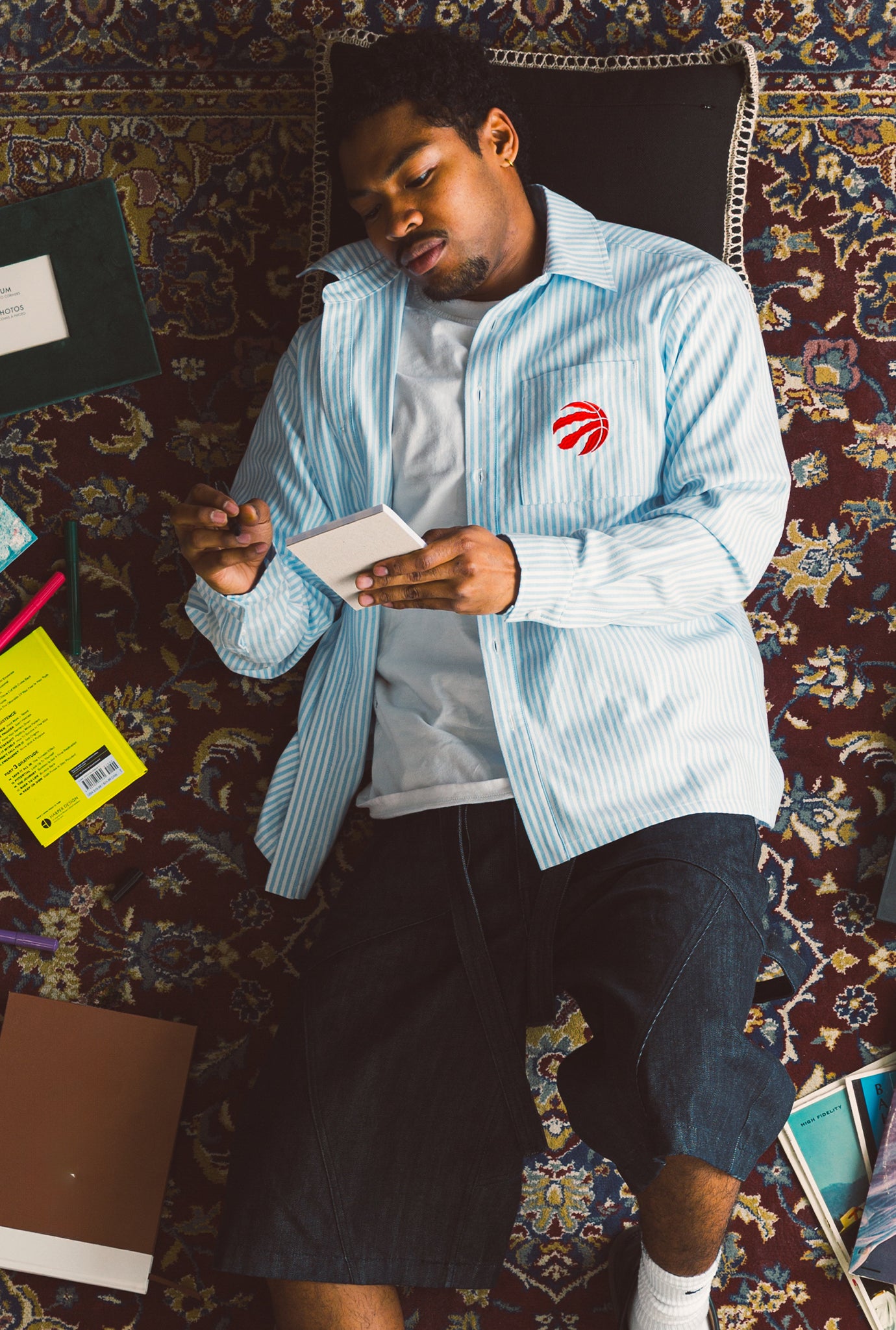 Toronto Raptors Long Sleeve Poplin Shirt - White / Blue