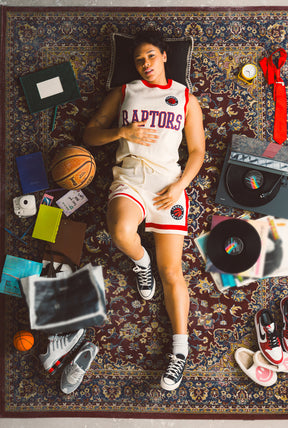 Toronto Raptors Knit Basketball Shorts - Ivory