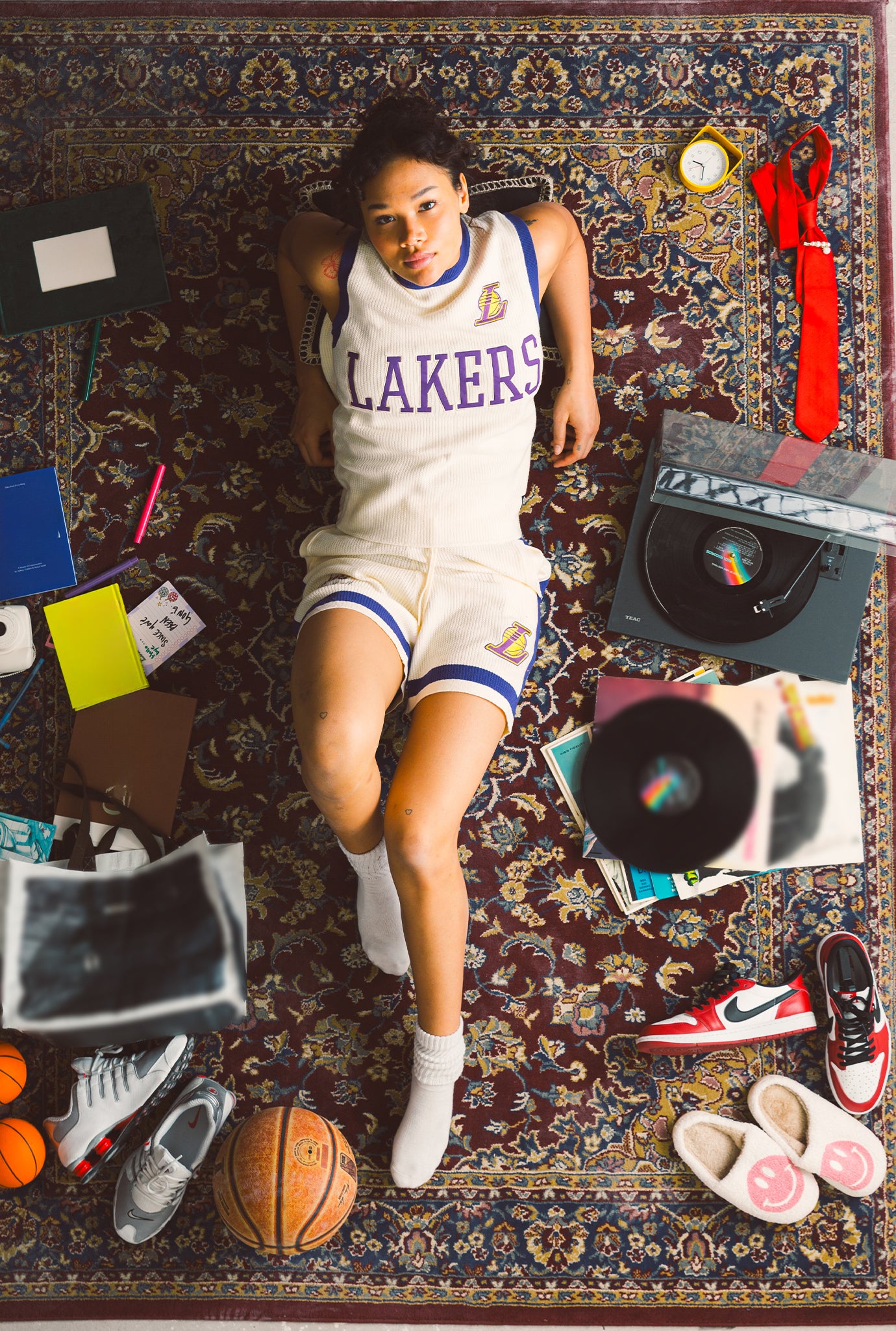 Los Angeles Lakers Knit Basketball Shorts - Ivory