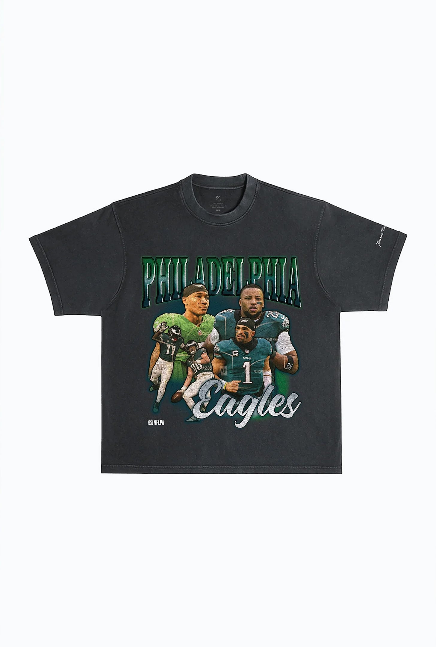 Philadelphia Eagles Vintage Heavyweight Garment Dyed T-Shirt - Black