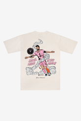 Camiseta premium gráfica de jugador de Lionel Messi - Marfil