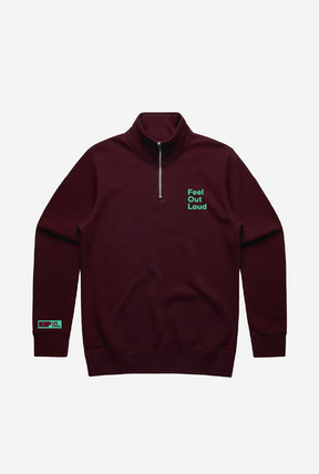 Kids Help Phone Feel Out Loud Quarter Zip - Maroon