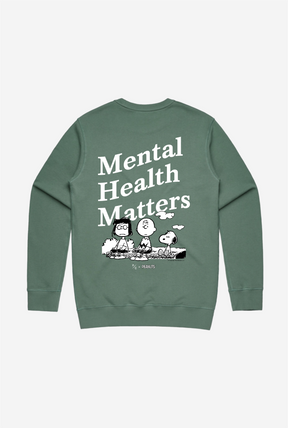 Peanuts Mental Health Matters Crewneck - Sage