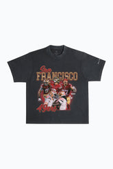 San Francisco 49ers Vintage Heavyweight Garment Dyed T-Shirt - Black