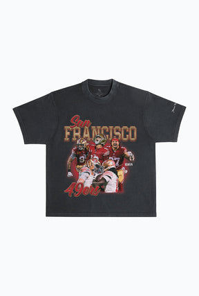 San Francisco 49ers Vintage Heavyweight Garment Dyed T-Shirt - Black