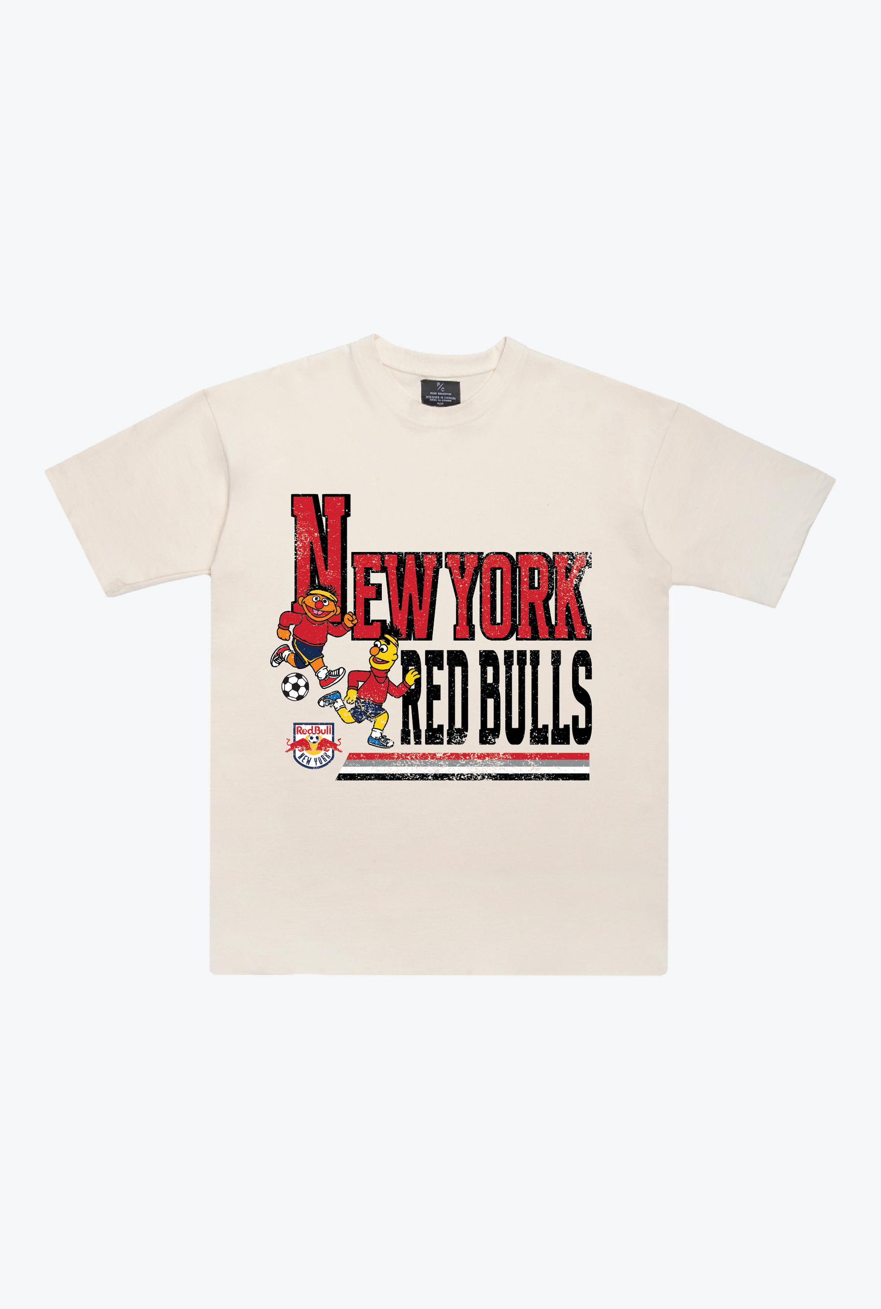 New York Red Bulls x Sesame Street Stacked Heavyweight T-Shirt - Ivory