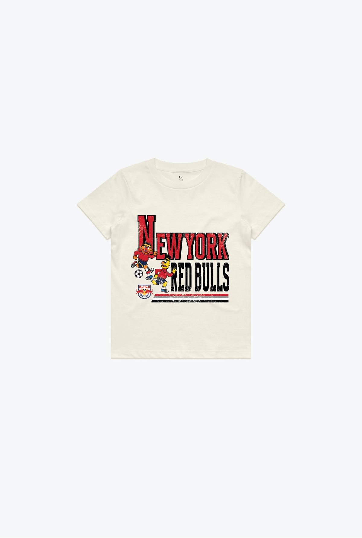 New York Red Bulls x Sesame Street Stacked Kids T-Shirt - Ivory