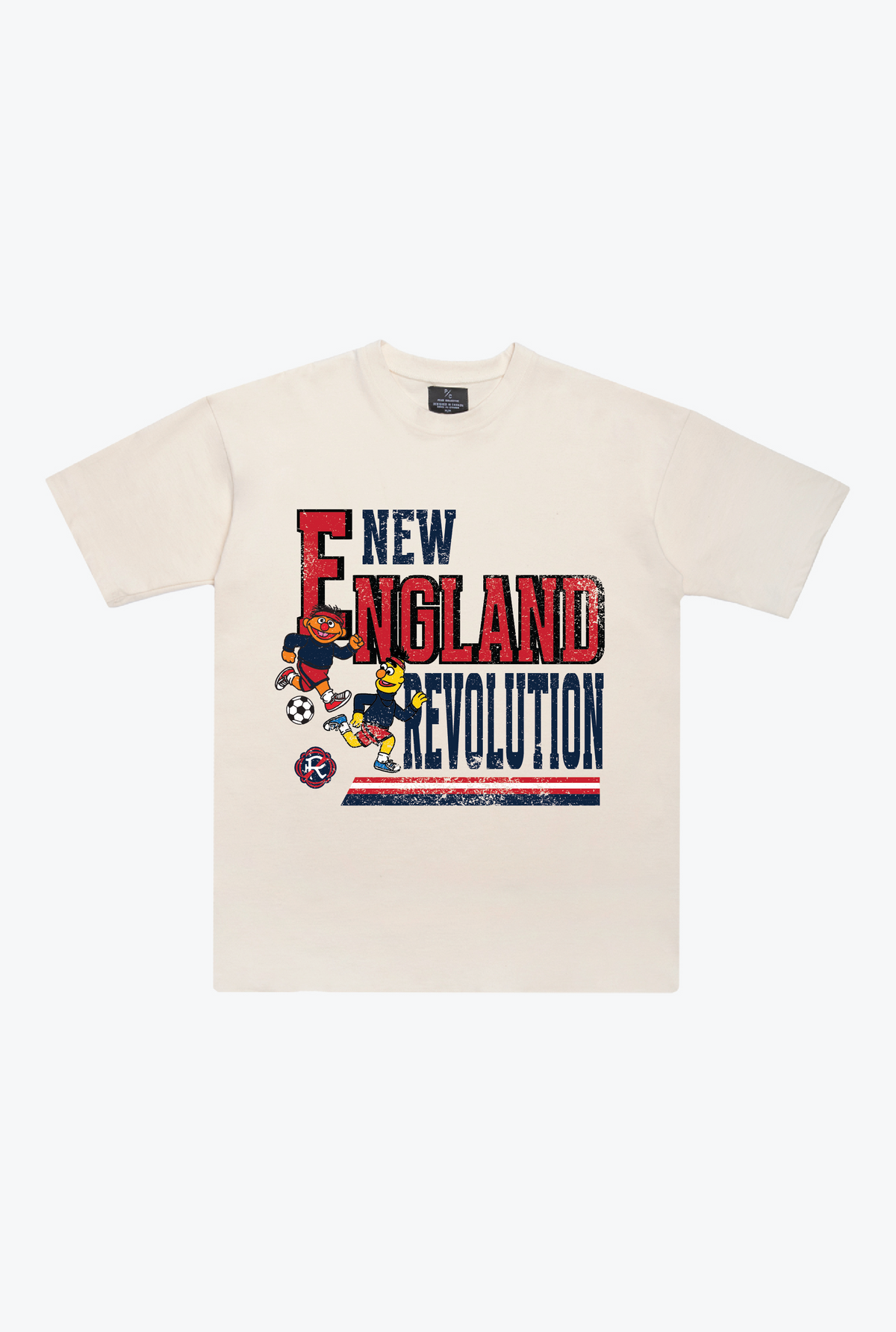 New England Revolution x Sesame Street Stacked Heavyweight T-Shirt - Ivory