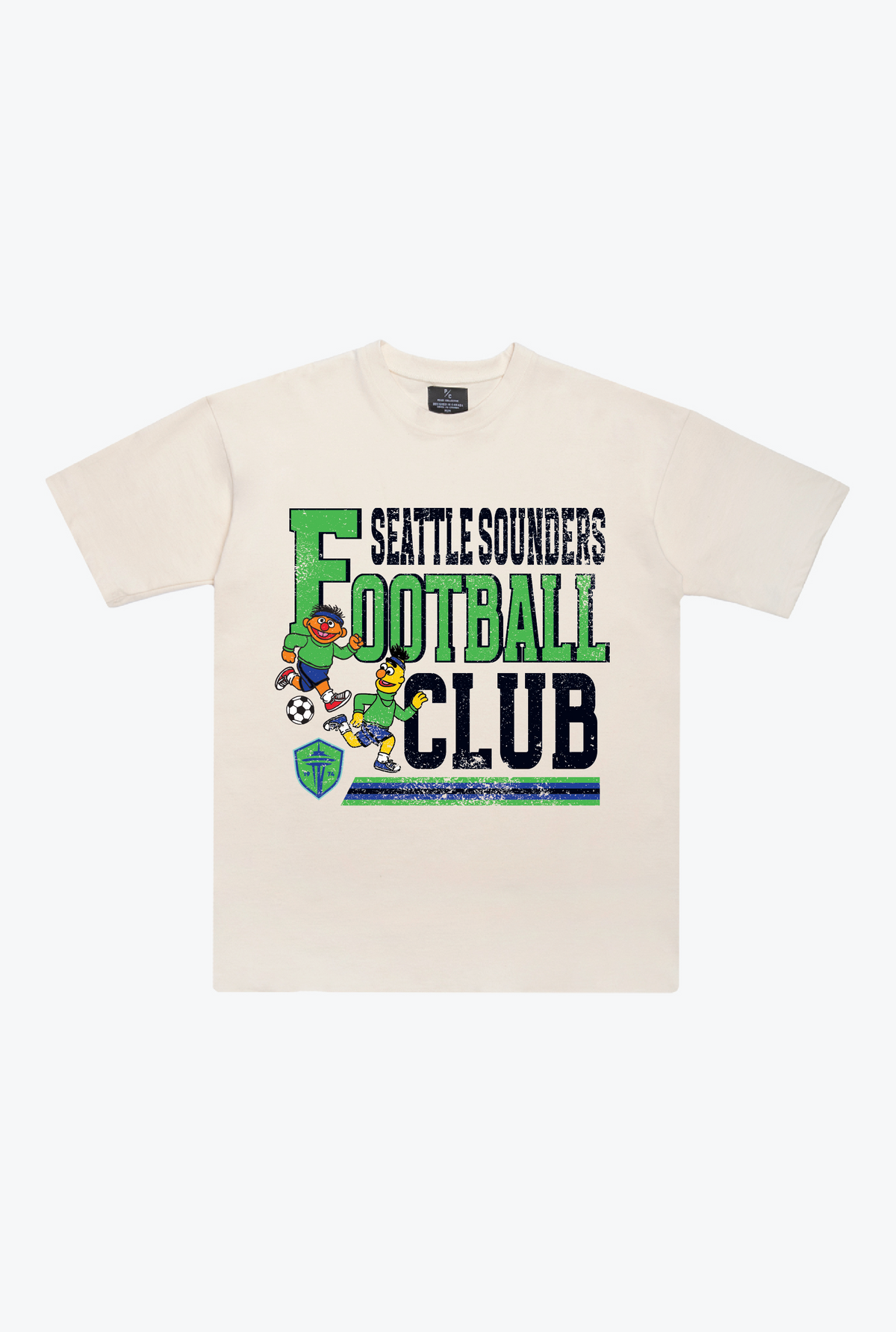 Seattle Sounders x Sesame Street Stacked Heavyweight T-Shirt - Ivory