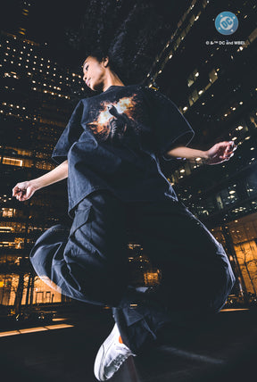 T-shirt épais teint en pièce US Soccer x DC Comics The Dark Knight Rises - Noir