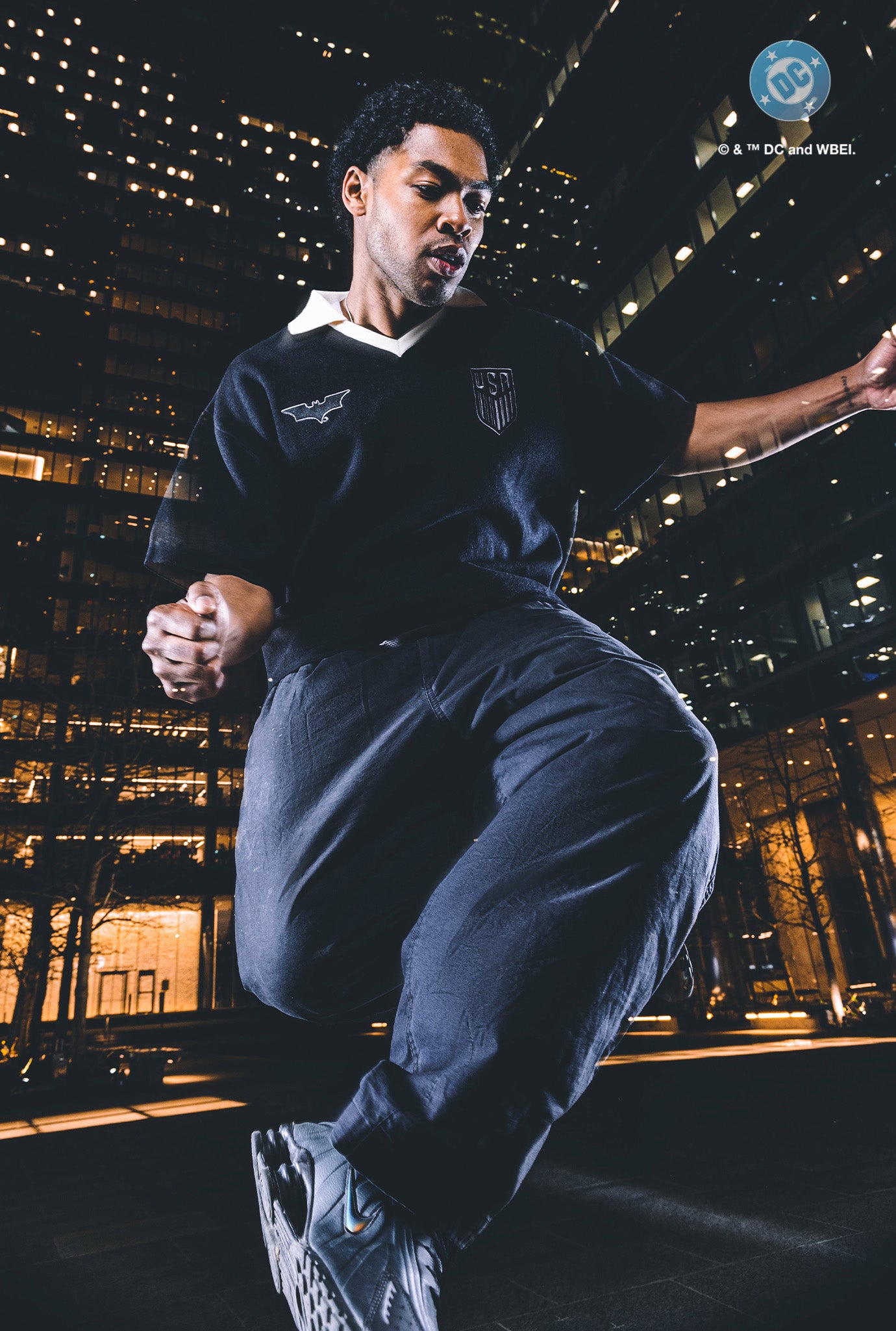 Maillot Batman US Soccer x DC Comics en maille - Noir